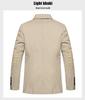 Men's Casual Water-Washed Cotton Suit Jacket - Spring/Autumn, Thin Fit 