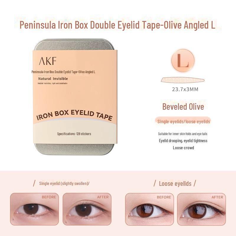 AKF Invisible Double Eyelid Stickers for Women with Natural Shaping, Ideal for Swollen Eyelids, in a Mirror Box.