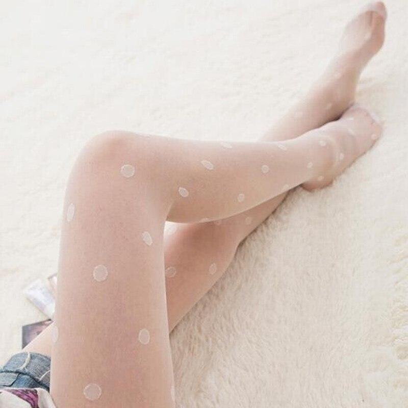 Letní Nylonový tečkovaný potisk Dámské Sexy punčochové kalhoty Dámské Dámské Síťovaná síťovina Bezešvé punčochové kalhoty Dívčí Sladká Černá Bílá Hedvábné upnuté