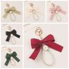 Sweet Bell Orchid Pendant Keychain Pretty Pearl Strap Key Ring Ribbon Bow Key Chain  Gifts