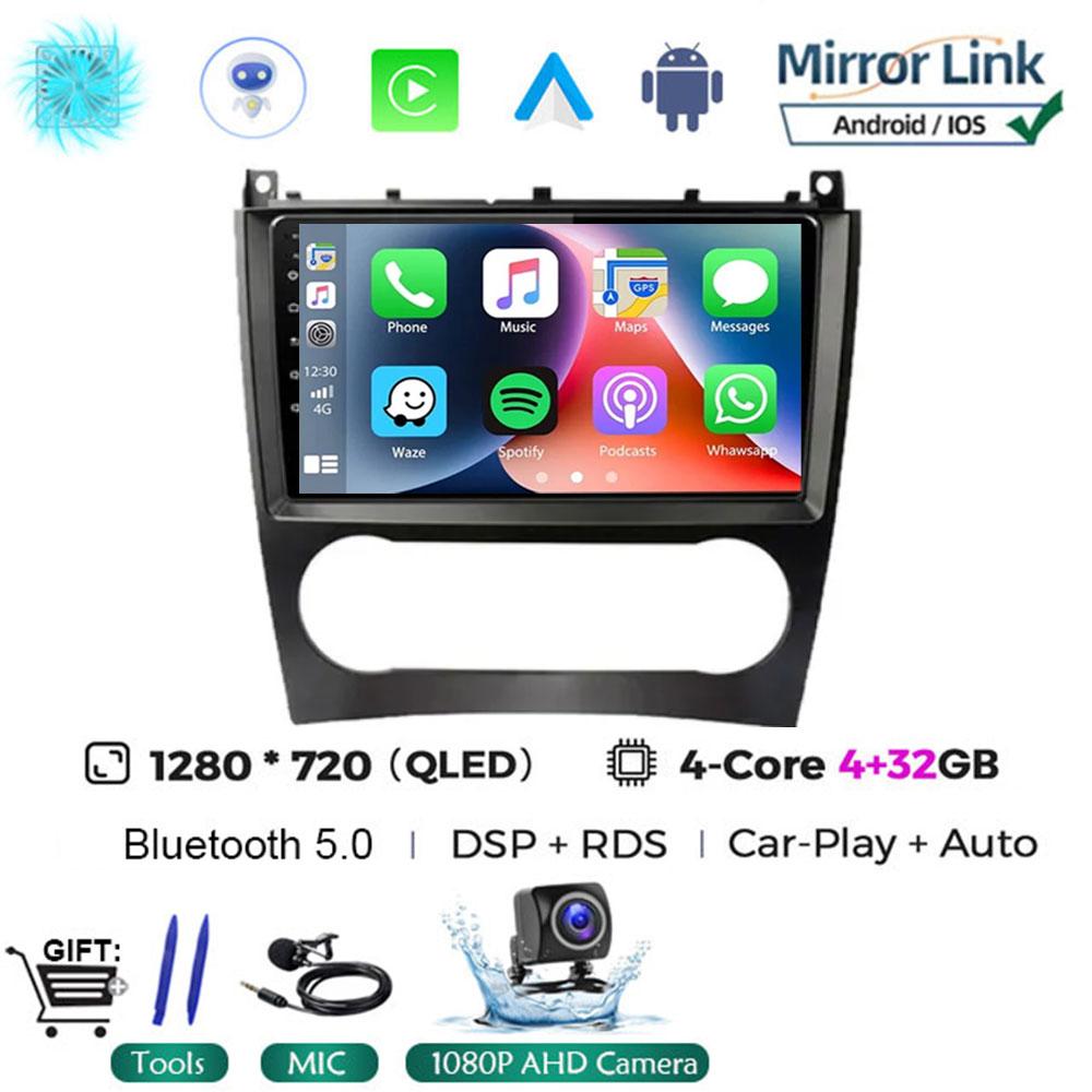 Android 14 For Mercedes Benz W203 W209 C180 C200 C220 C230 2005 - 2009 Car Radio Stereo Multimedia Navigation GPS Carplay AUTO