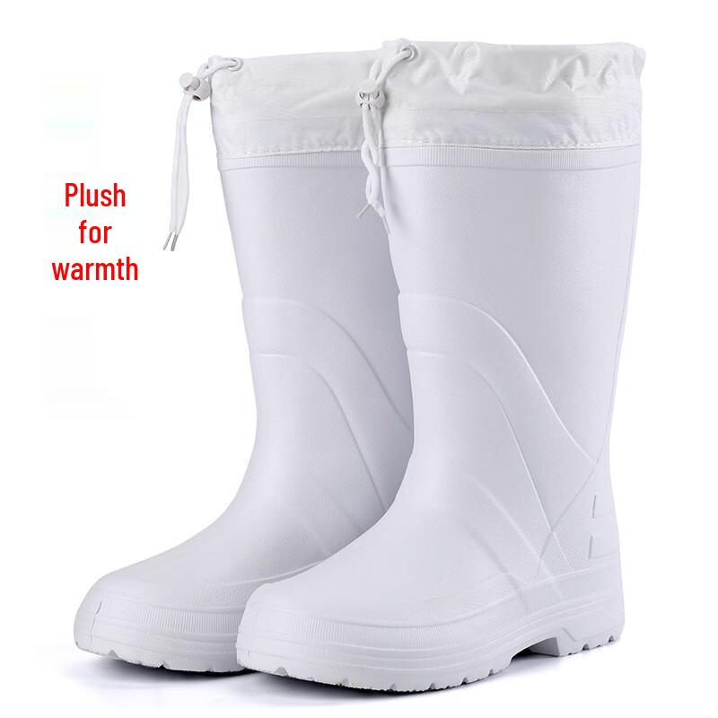 Aoteta Men s Warm EVA High-Tube Waterproof Work Rain Boots 37
