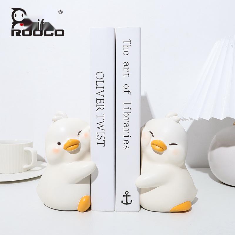 Creative Duck Bookend: Resin Ornament for Bookshelf, Living Room, Bedroom Decor