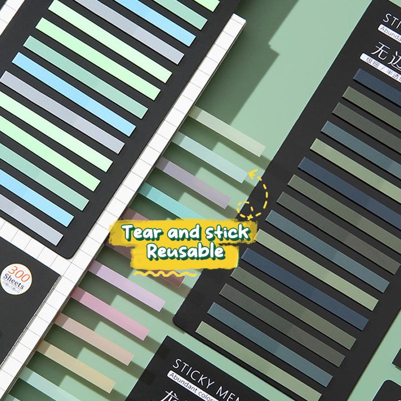 300 listů Průsvitné Duhové Barvy Indexové Samolepicí Poznámky Papírová Samolepka Blok Záložka Školní Potřeby Kawaii Kancelářské Potřeby Dárky