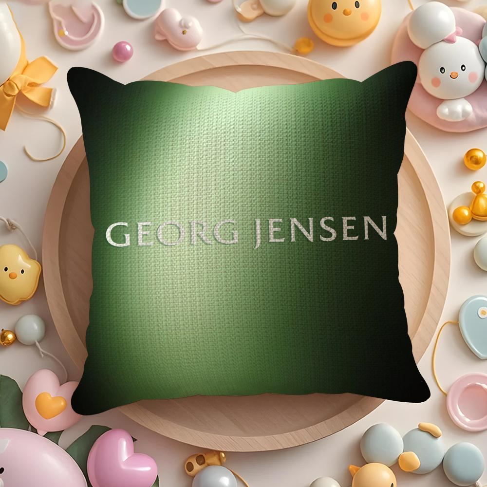 Luxury G-Georg J-Jensen Cushion Cover Natural Linen Organic Fabric Double-Sided Printing Sofa Home Decor Gift Pillow Cover