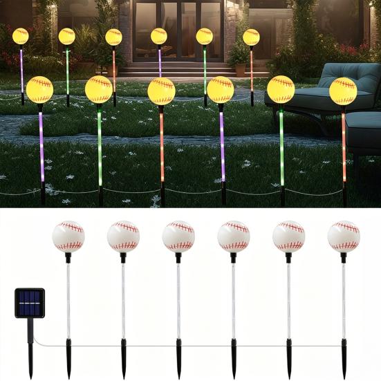 Yousheng Solar Soccer Light Outdoor, 8 Modes Color Changing Football Garden Stake Light, Waterproof Landscape Lamp for Yard Patio Lawn, Sports Fan