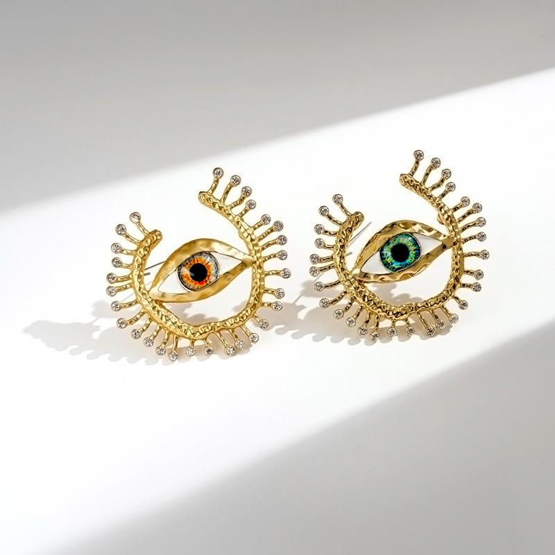 Dilly Snow Blue Evil Eye Brooch - Retro Corsage Pin with Turkish & American Influence