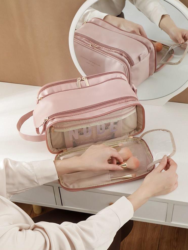 2024 Women's Luxury Travel Makeup Bag: Large Capacity & Portable, with Makeup Brush & Toiletry Storage
