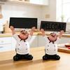 Yousheng Fat Chef Resin Figurine Message Board Toothpick Holder Resin Chef Statue Sculpture Kitchen Counter Decor Ornament for Home Cafe Restaurant