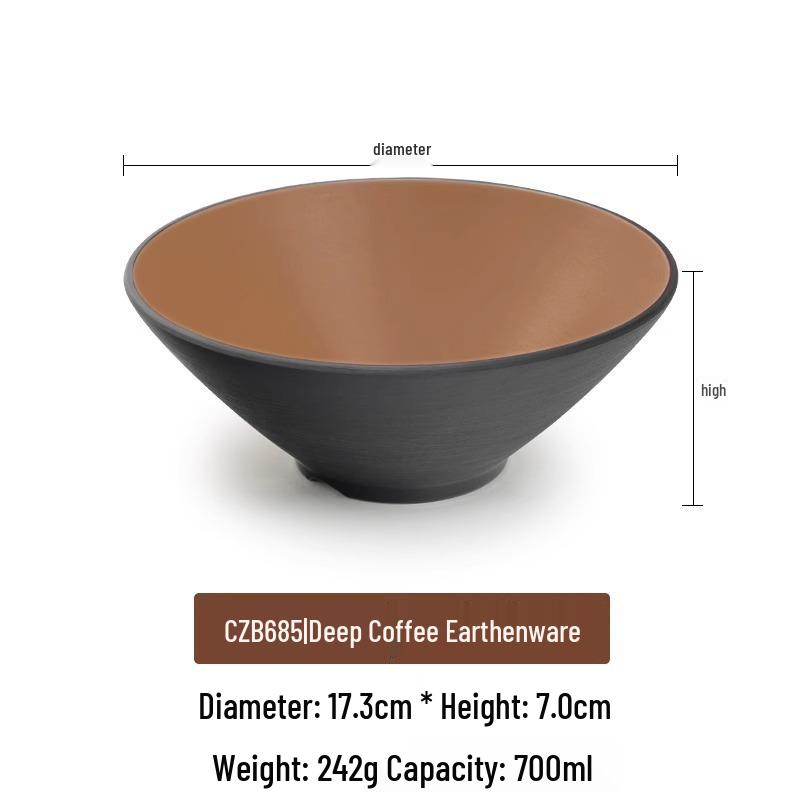 Large Frosted Melamine Ramen Bowl - Japanese-Style Restaurant Noodle Bowl for Mala Tang, Luosifen, Soup, and Rice Noodles