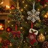 Christmas Themed Christmas Beaded Ornaments Kit 4-Piece Set Beading DIY Kit  Christmas Decoration