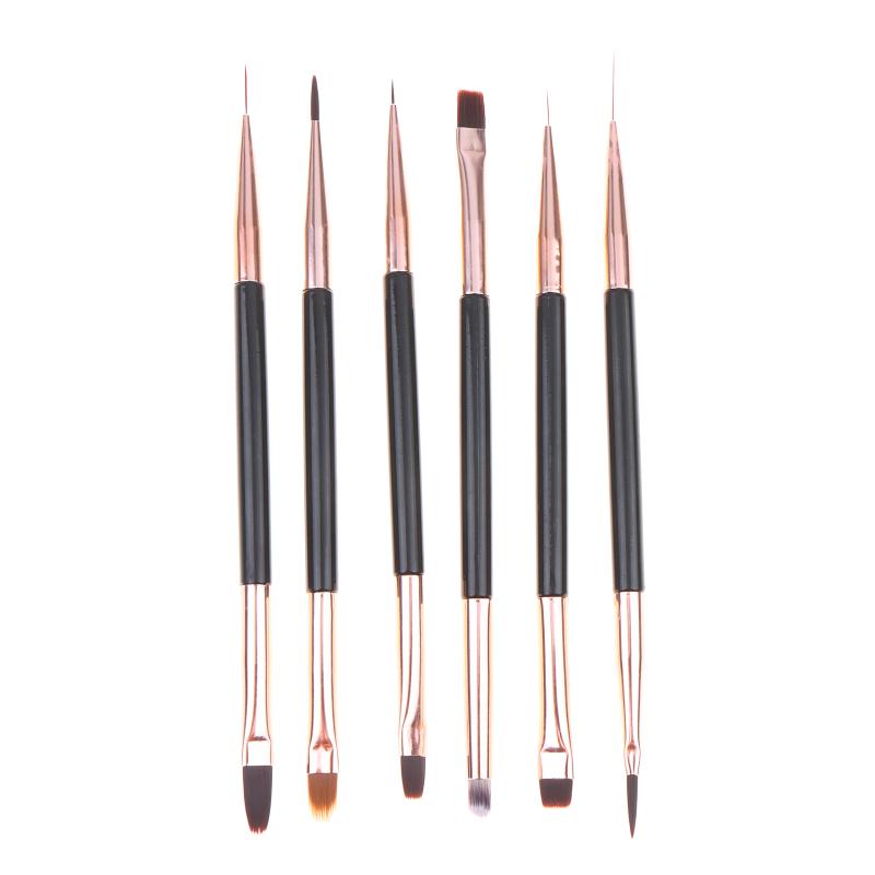 Double Ended Nail Art Brush for Manicure Drawing Design DIY Tool Professional Salon Painting Pen Easy Control for Acrylic Gel