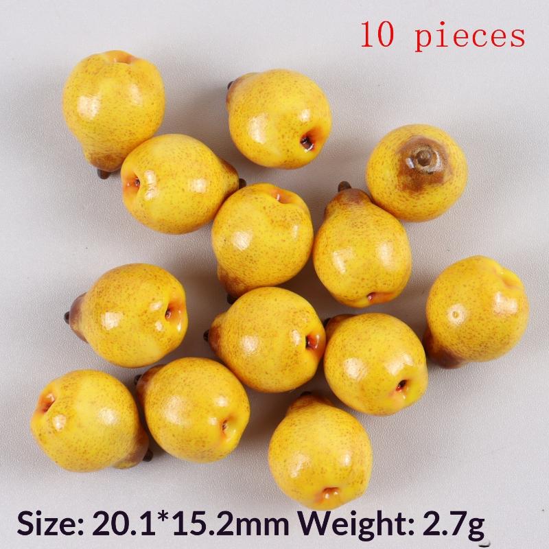 10Pcs Miniature Food Toy Realistic Snake Fruit Pear 3D Fruit Model DIY Dollhouse Accessory Home Decoration