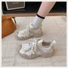 Autumn new heightened thick-soled dad shoes women's leather breathable non-slip soft-soled ugly cute casual sports shoes tide
