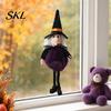 Witch Figurine For Halloween Plush Pom Hanging Decoration, Pumpkin/Ghost/Black Cat/Witch Doll Holiday Decoration Ornament for Tree, Porch, Window
