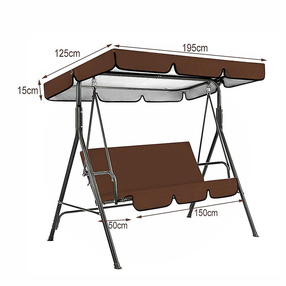 2 Piece Patios Swing Canopys Replacement Set Dustproof Sunshade Awning Cover for Balcony Seats Furniture