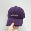 New Lamb Wool Embroidered Letter Baseball Cap Women's Autumn and Winter Warm Cap