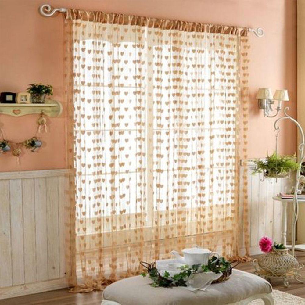 Home New Drapes Heart High Quality Door Curtain Tassel Pattern Window