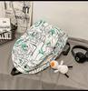 Korean-Style Graffiti Nylon Backpack: Large Capacity for Students & Couples