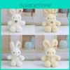 Cute Rabbit Plush Stuffed Animal Toy With Ribbon Bow For Home Office Decor