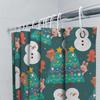 Xmas Shower Curtain Waterproof Fabric Christmas Tree Cartoon Santa Claus Snowman Bunny Rabbit Cute Print Bathroom Decor