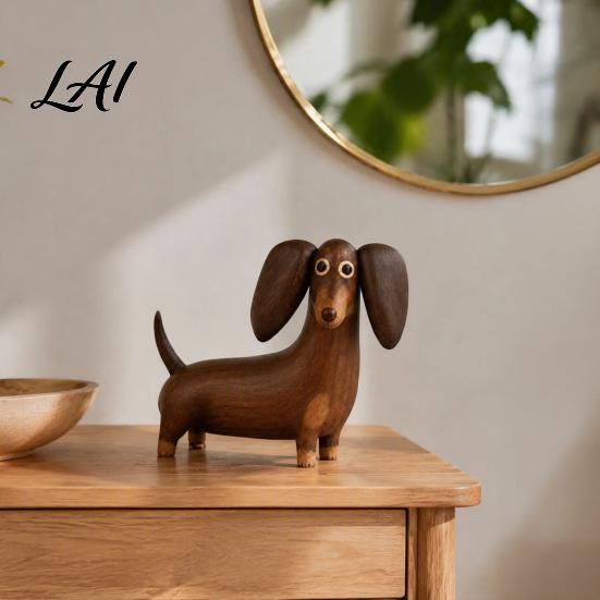 Piccoli Ornamenti da Scrivania Statuetta Cane Bassotto Retrò Statua Cucciolo Carino Ornamento Minimalista Animali da Collezione Scultura Decorativa da Tavolo