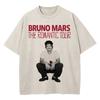 100% Cotone Lavaggio Vintage Bruno Mars The Romantic Tour 2026 Maglietta Moda Uomo/Donna Retro Oversize Larga Acid Wash T-shirt