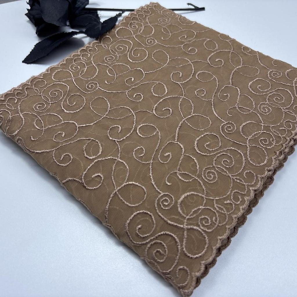 1m x 21.5cm Stretchy Embroidery Tulle Lace, Embroidered Net Sewing Fabric Lace for Dress, Lingerie, Bra, Underwear, Garment