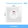 White LED Indicator Light Switch Panel Glass Piano Key Self-reset Wall Switch socket,UK FR EU Universal USB Electrical Outlet