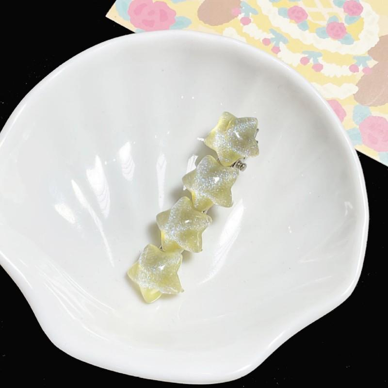 Nová módní gradientní hvězdná sponka do vlasů pro ženy Korejská roztomilá lesklá Y2K stříbrná kovová boční ofina klip BB klip Dívčí vlasové doplňky