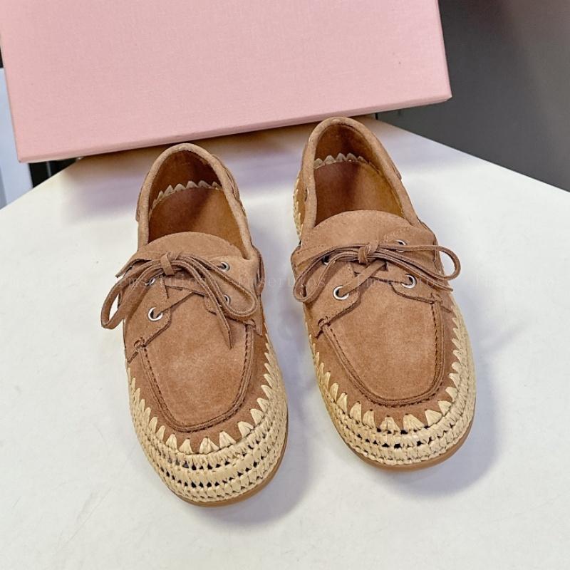 

Retro Design Women Loafers Round Toe Flats Bowknot High Quality Leather Shoes Knitted Comfortable Simple Casual Dress Shoes 41