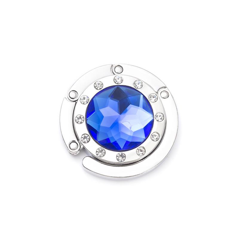 Round 12-Side Diamond Handbag Hook - Multi-Color Metal Hanger
