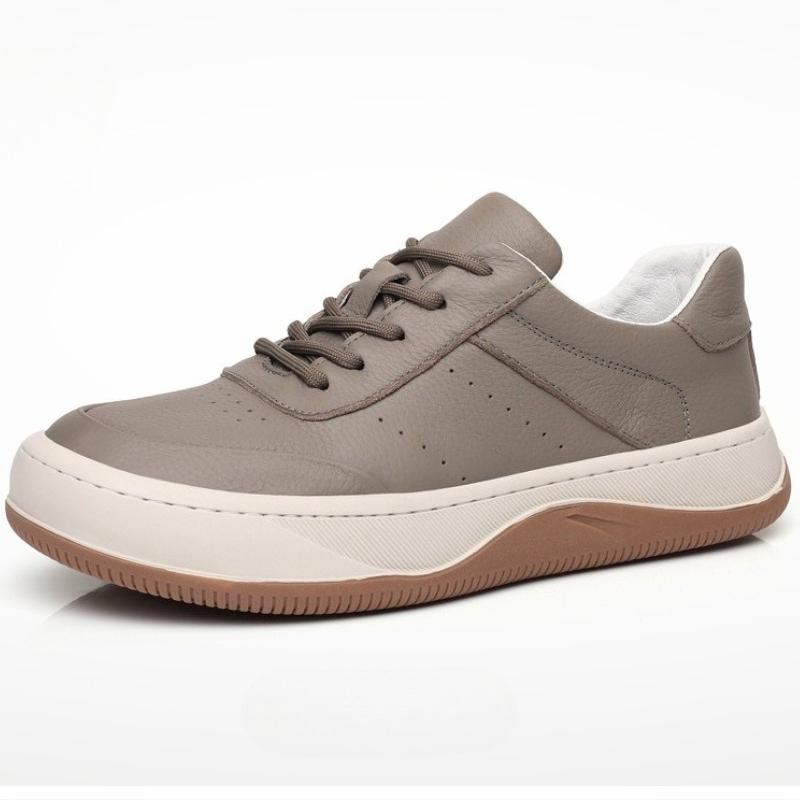 

Autumn New Men s Casual Shoes Leather Perforated Breathable Lightweight Men s Leather Shoes Soft Sole Men s Sneakers 38