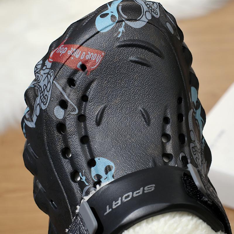 Mode Neue Herren Winter Hausschuhe Bequeme Indoor Warme Hausschuhe Sommer Abnehmbare Sandalen Herren Lässig Rutschfest Plüschfell Clogs für Herren