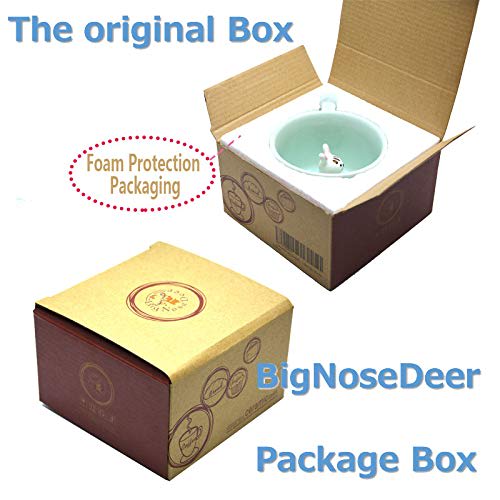 Coffee Milk Tea Ceramic Mug - 3D Animal Morning Cup with Panda, Best Gift for Morning Drink, Wedding, Birthday, Father's Day, Big Nose Deer