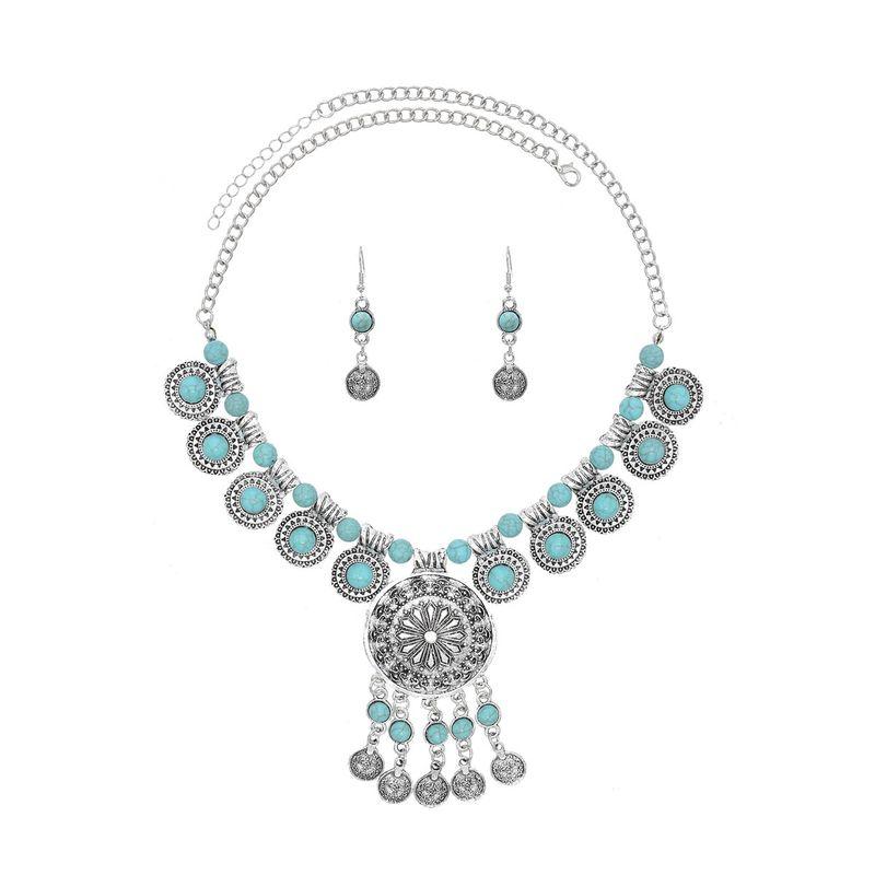 

Дуньхуан Квейчоу Маотай Фото Ожерелье Серьги в этническом стиле Западных регионов Экзотическое ожерелье Синьцзян Винтажные монеты Кисточка Ювелирные изделия Silver