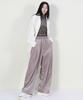 Deumakeu Velvet Side One-Pleat Real Wide Pants Beige