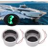 Akozon Luminous Cup Holder Insert, 2Pcs 8 LEDs Drink Holder With Draining Hole for Marine Boat Car (Green LED)