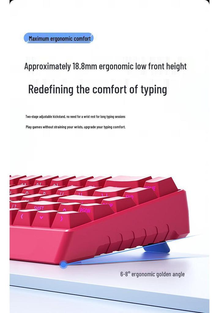K68 Three-Mode Wired RGB Mechanical Gaming Keyboard, 68 Keys
