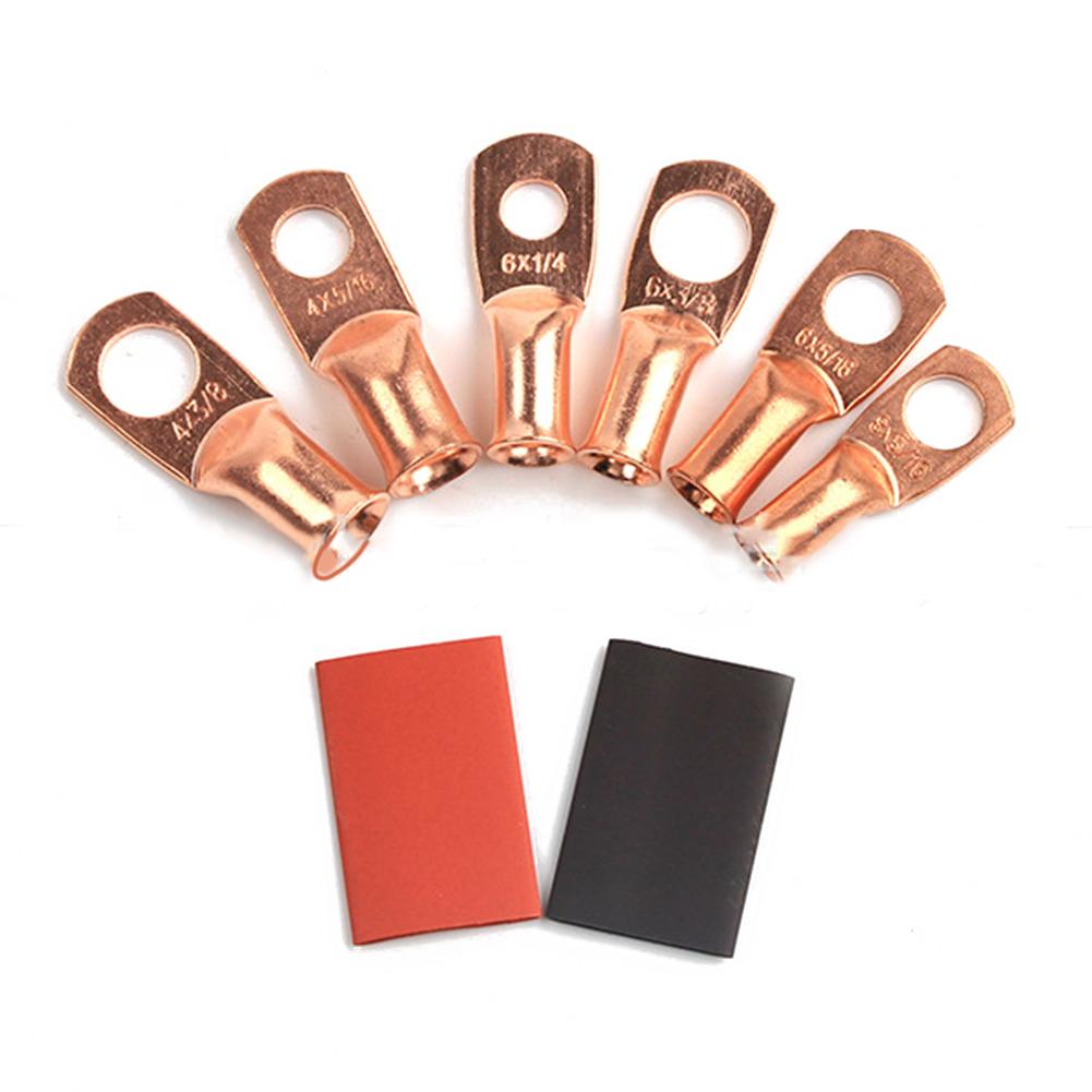 80PCS/set Heavy Duty Copper Wire Lugs With Shrink Tube Kit,include 8,6,4 Electrical Equipment Supplies Accessories