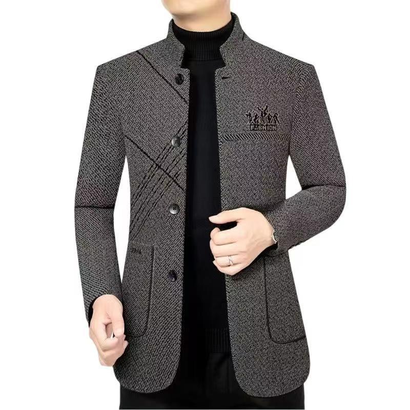 Men's Slim Fit Stand Collar Jacket: Autumn/Winter Casual Business Style