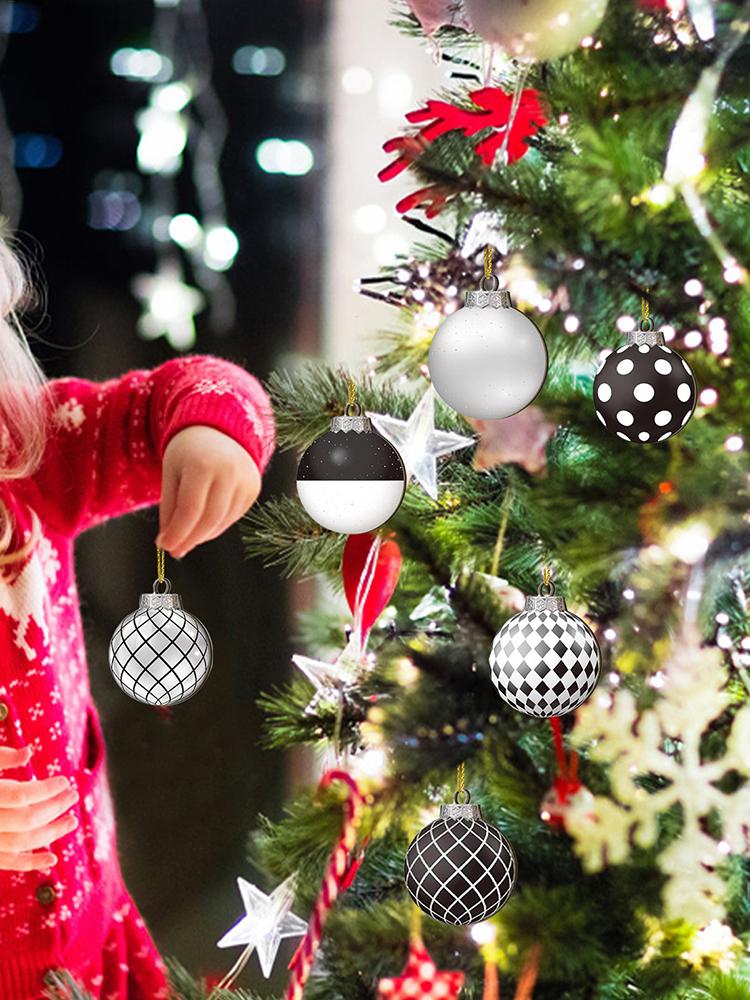 12 Stück Weihnachten Holz Runde Platte Baum Anhänger 2D Flacher Ball Hausdekorationen 2025 Weihnachten Navidad Partybedarf