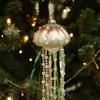 Glass Pearl Jellyfish Pendant Beach Christmas Decoration Christmas Tree Decoration Pendant Four Sets Hang Up