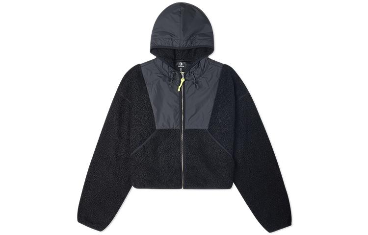 Converse Velvet Jackets Women s Black Hooded Moderate 10020285-A02 XXL