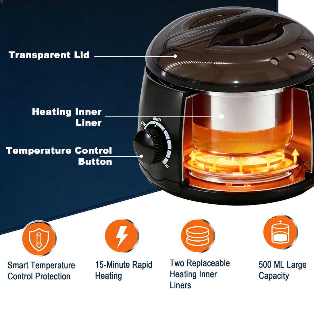 Wax Warmer, Fast Heating, Hair Removal Wax Heater, Portable Wax Melting Machine, Gift for Smooth Skin
