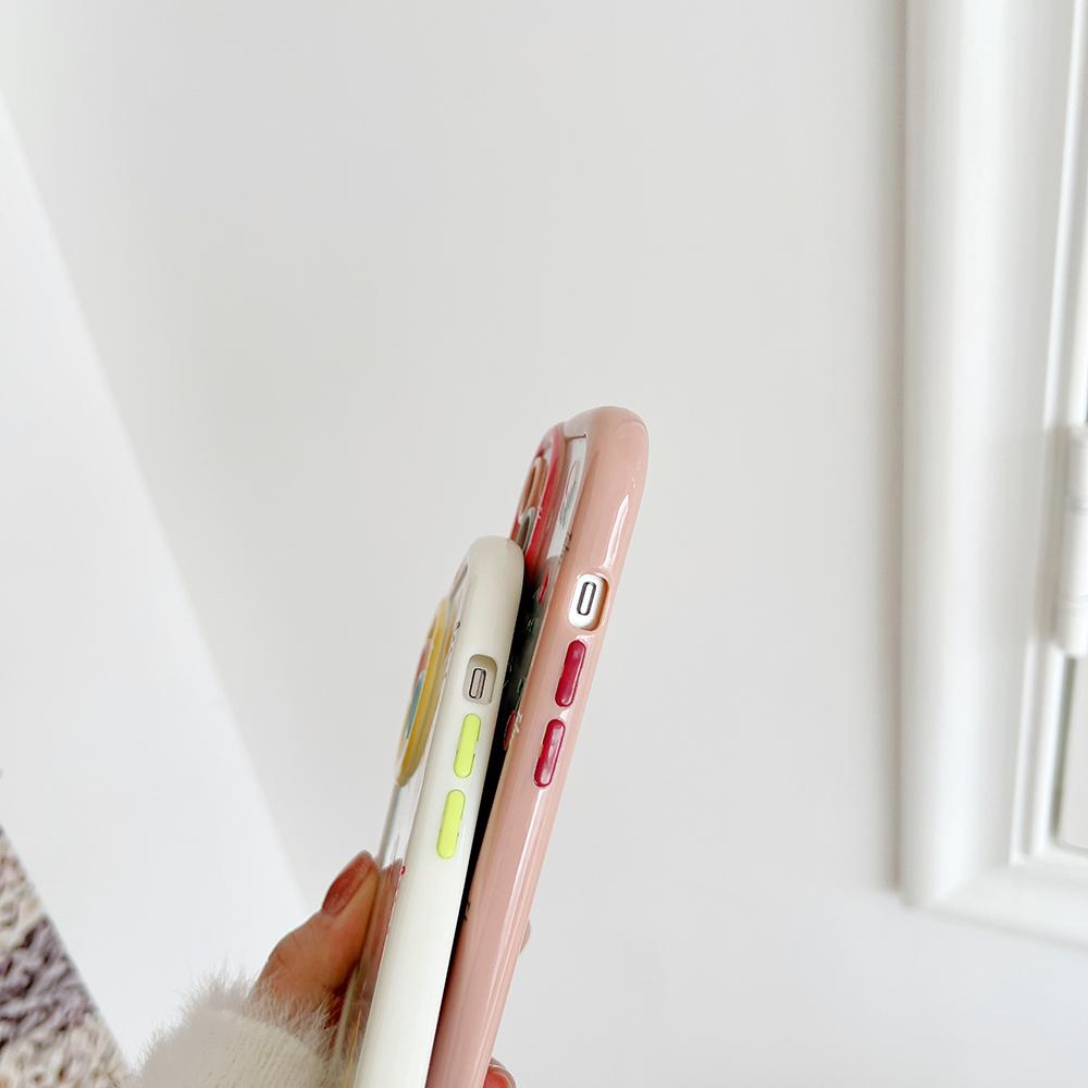 Cute Rabbit Cartoon Bear Shockproof Bumper Flower Phone Cases For Iphone 14 11 12 13 Pro Max Soft Transparent Back Cover Case