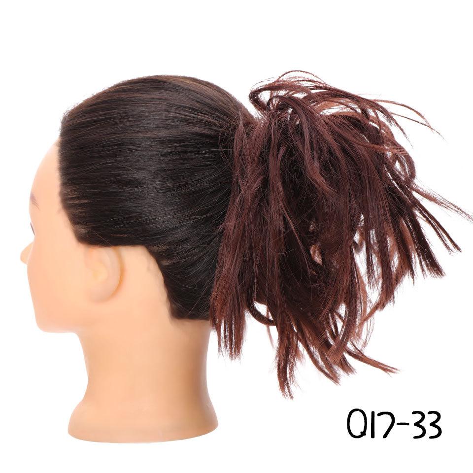 Synthetic Hair Chignons Messy Scrunchies Elastic Band Hair Bun Straight Updo Hairpiece Hair Extension for Women