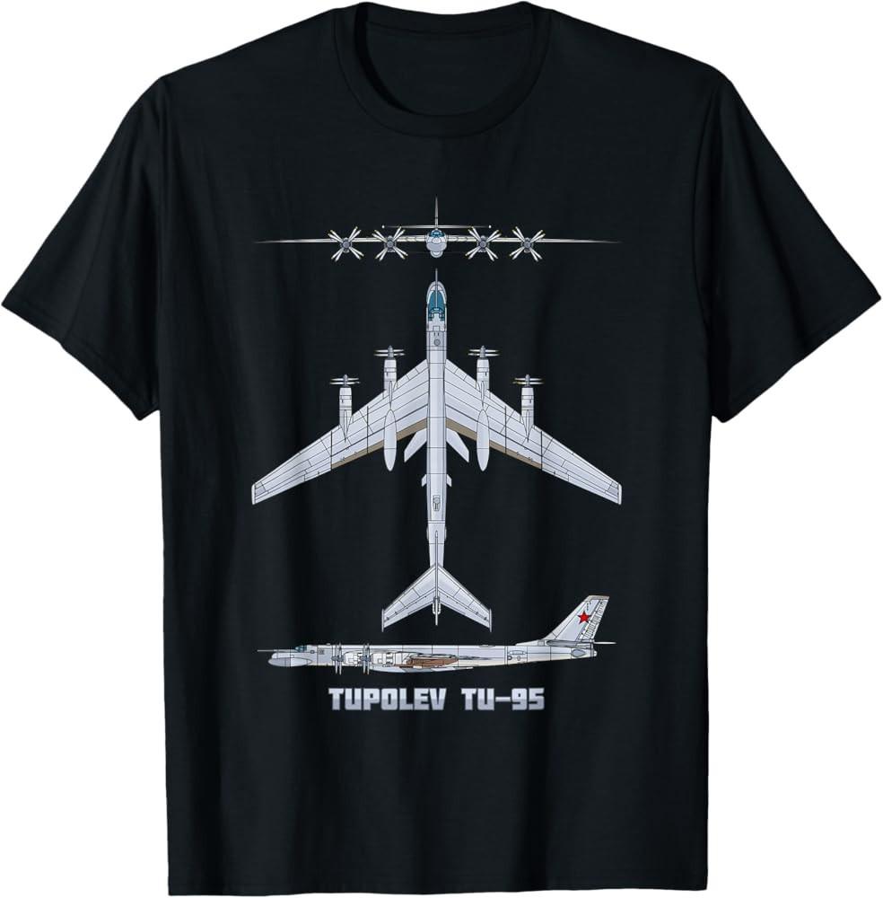 Tupolev Tu-95 Russian Strategic Bomber PlTEE Shirt Made in the USA Size S to XL S