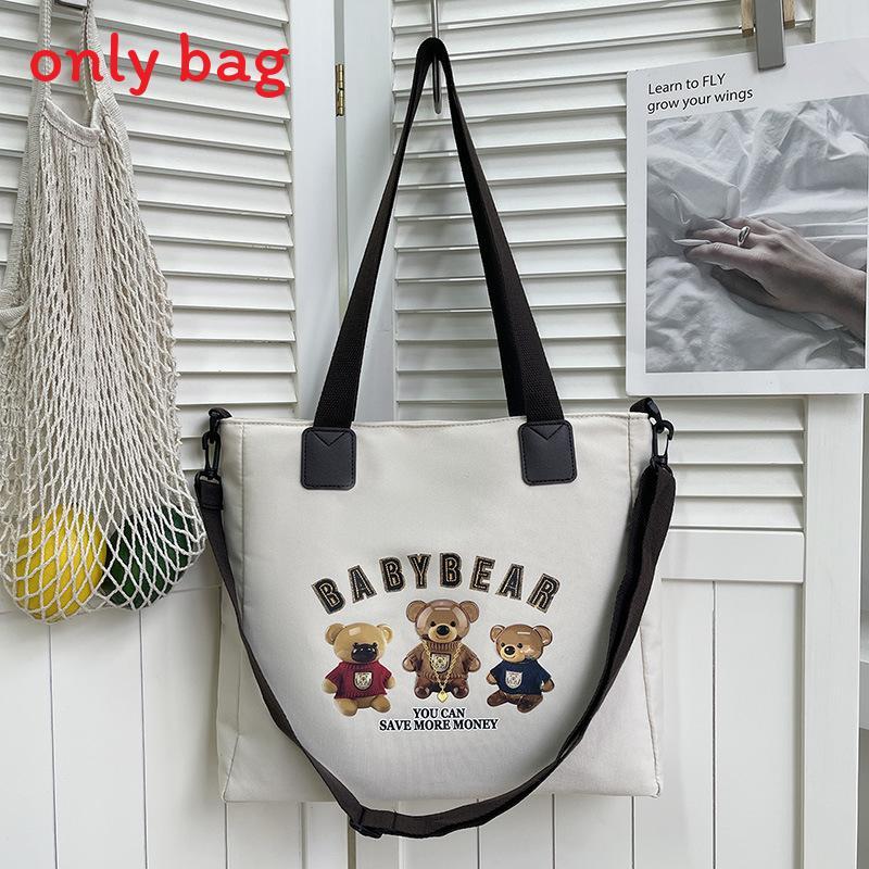 Bolso Tote de Lona Oxford para Mujer con Estampado de Letras Suave para Hombro Uso Diario