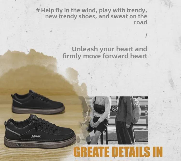 2025 Herren Frühling Freizeit-Sneakers: Trendige britische Leder-Slipper